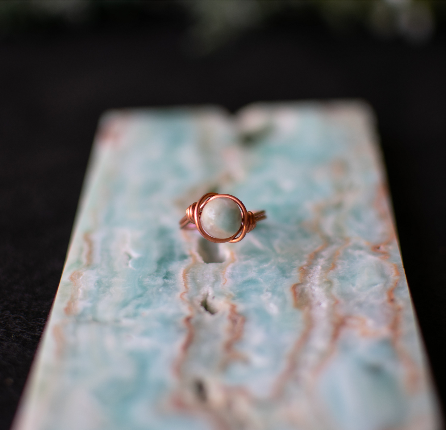Amazonite Wire Wrapped Ring