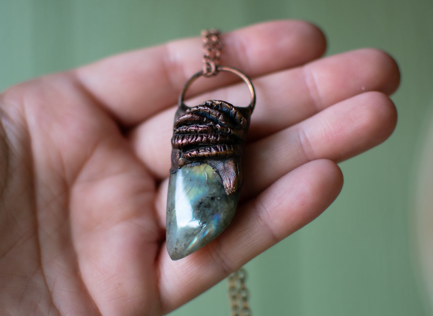 Mushroom Labradorite Pendant