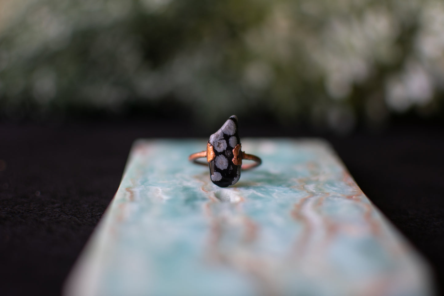 Snowflake Obsidian Ring