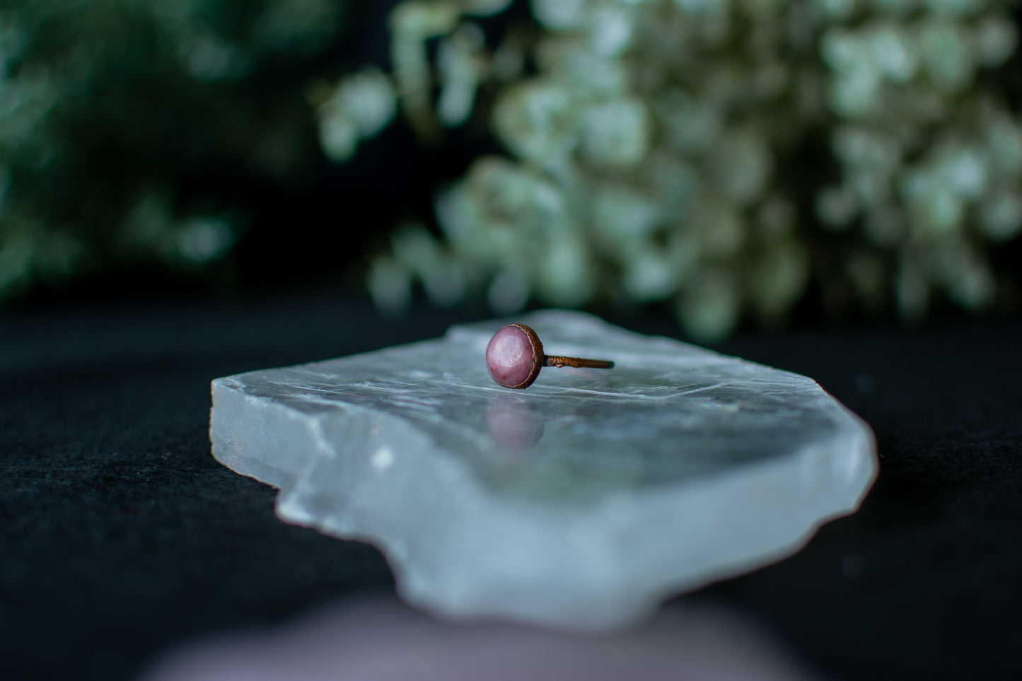 Round Rhodonite Ring – Size 7.5