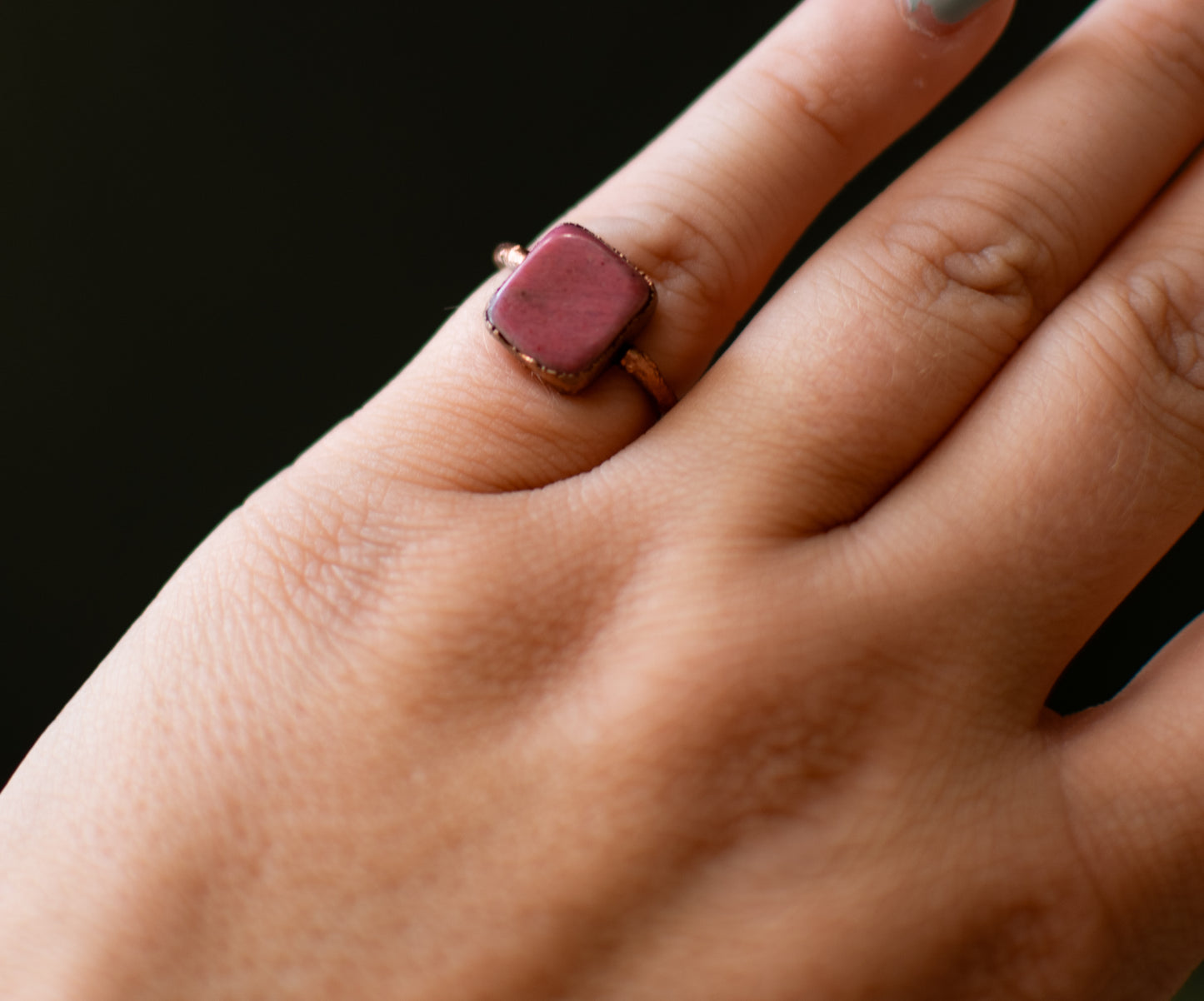 Rhodonite Ring- Size 4