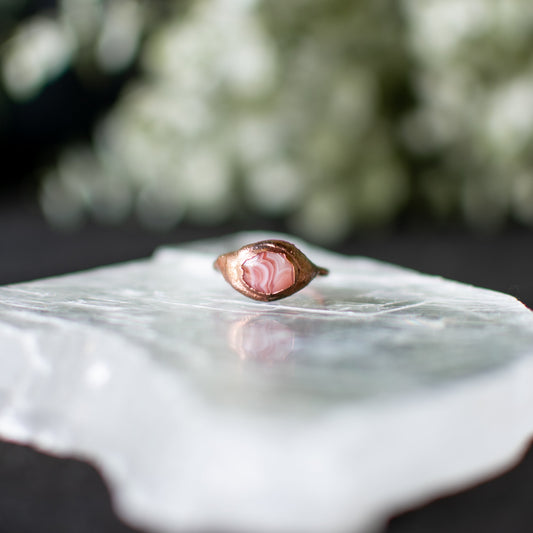 Apricot Agate Ring- size 7.5