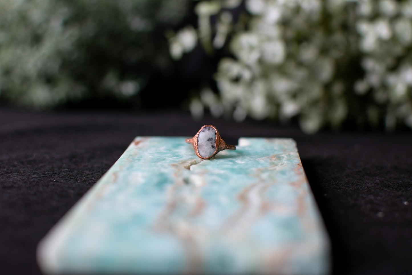 Kiwi Jasper Ring- Size 7