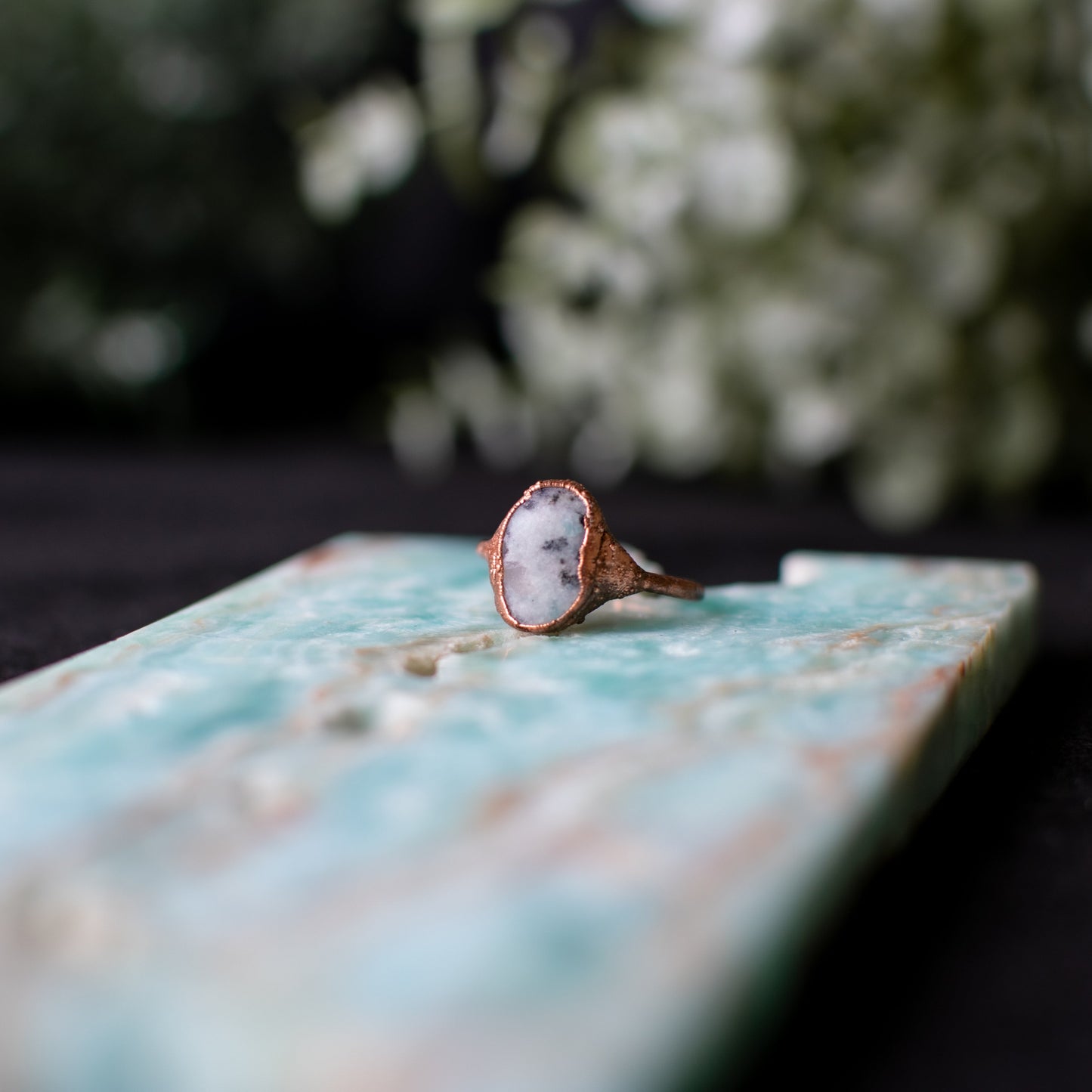 Kiwi Jasper Ring- Size 7