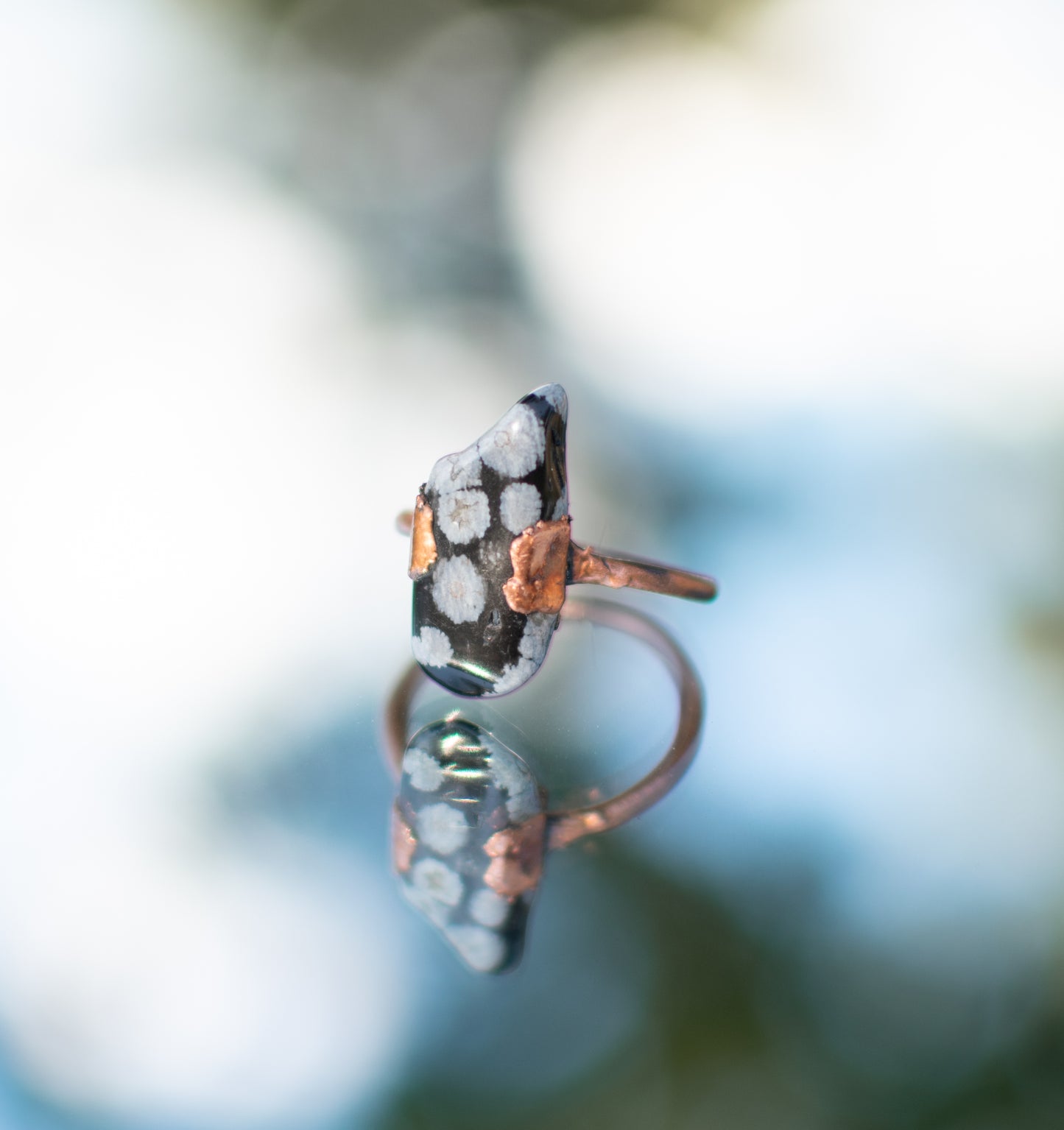 Snowflake Obsidian Ring