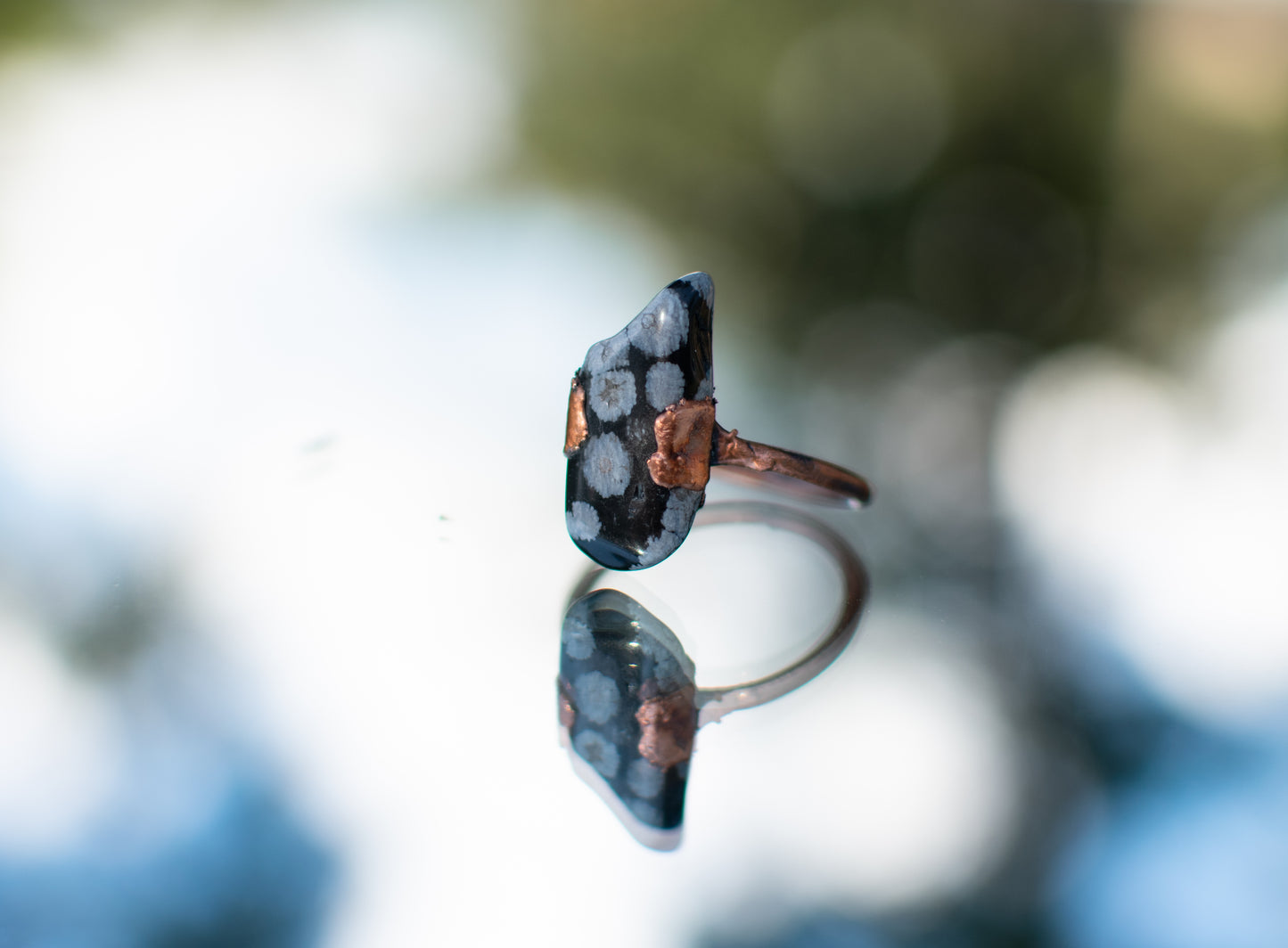 Snowflake Obsidian Ring