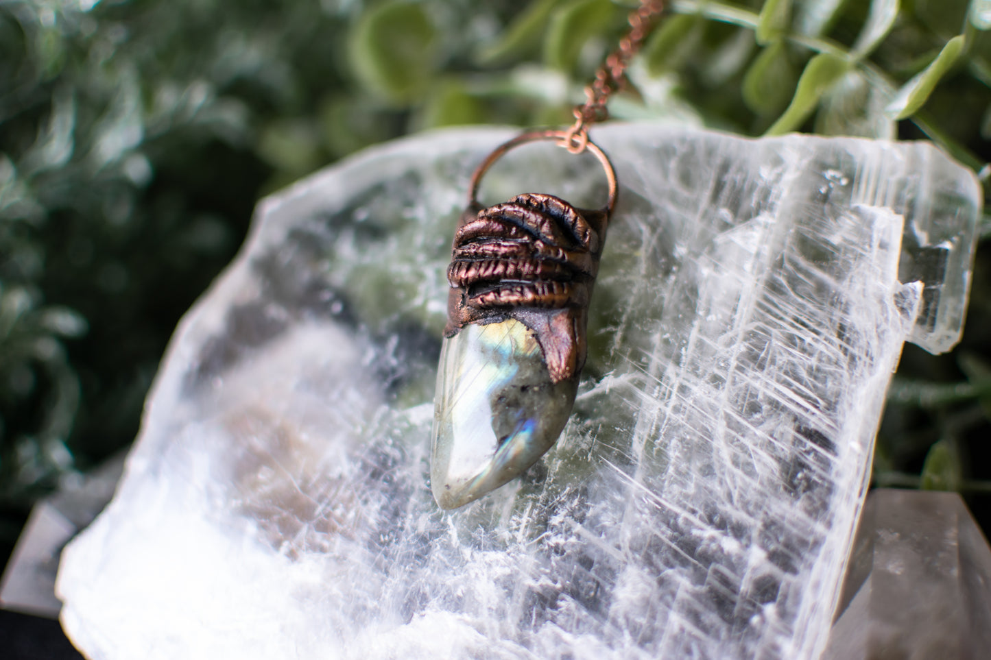 Mushroom Labradorite Pendant