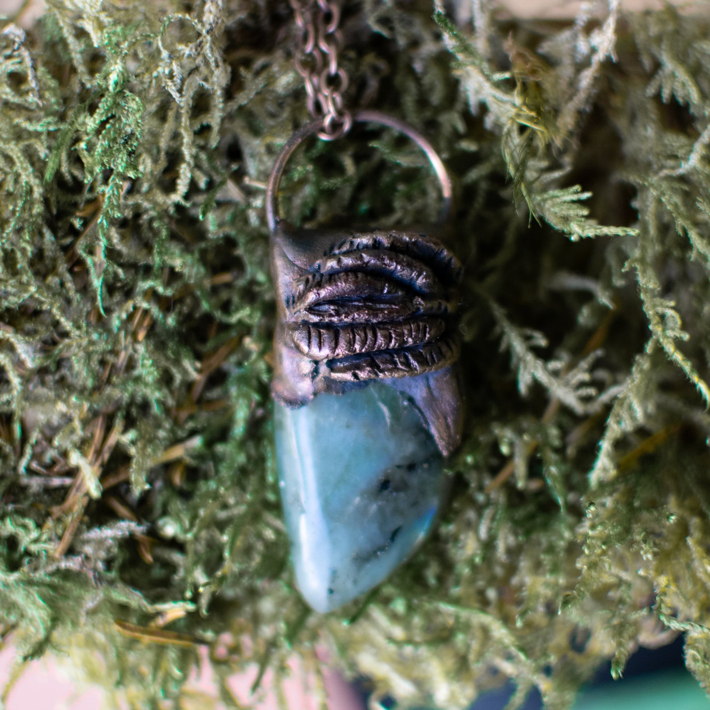 Mushroom Labradorite Pendant