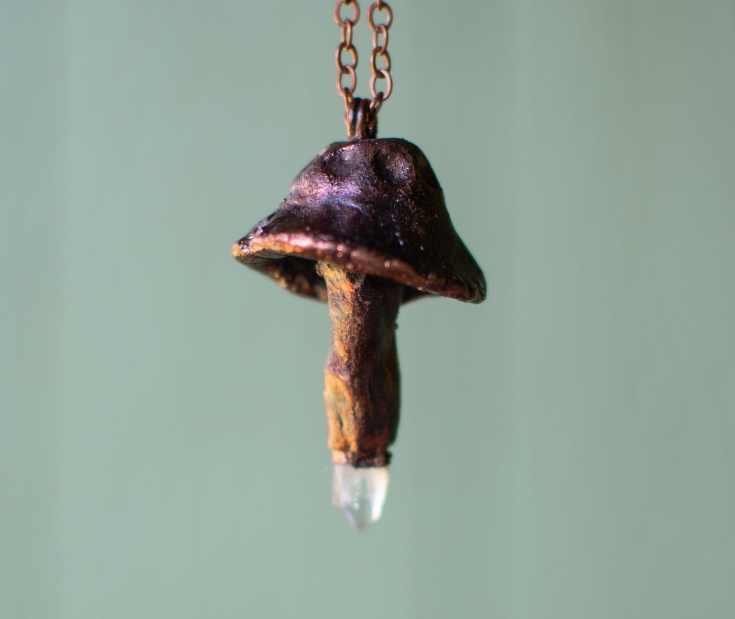Mushroom & Quartz Point Pendant