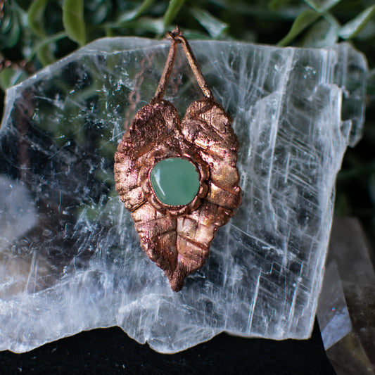 Aventurine Leaf Pendant