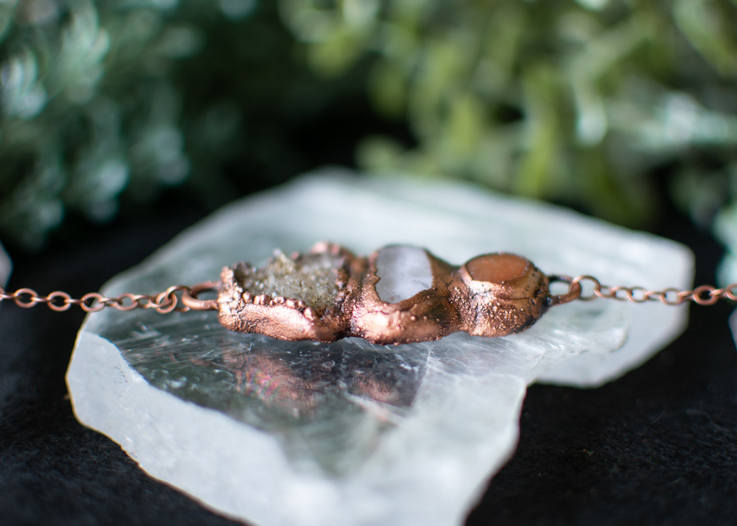 Quartz & Orange Calcite Pendant