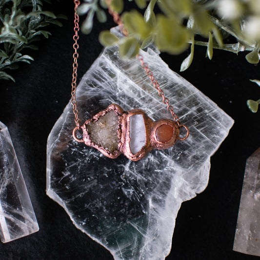 Quartz & Orange Calcite Pendant