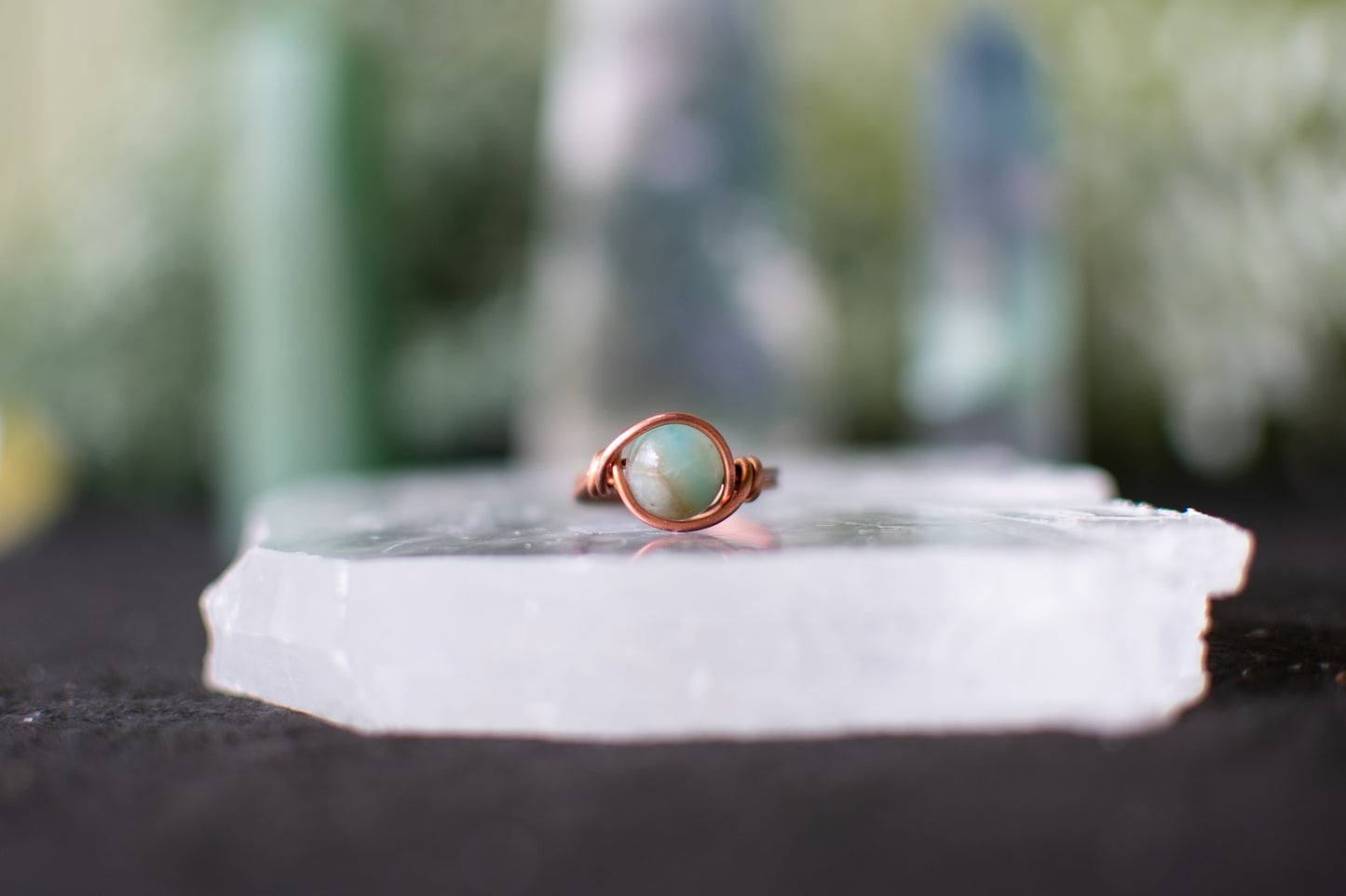 Amazonite Wire Wrapped Ring