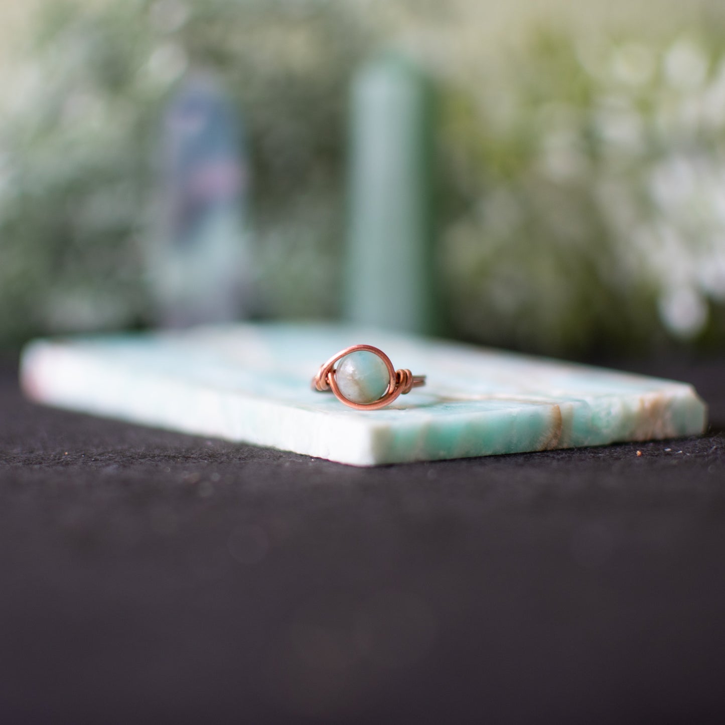 Amazonite Wire Wrapped Ring