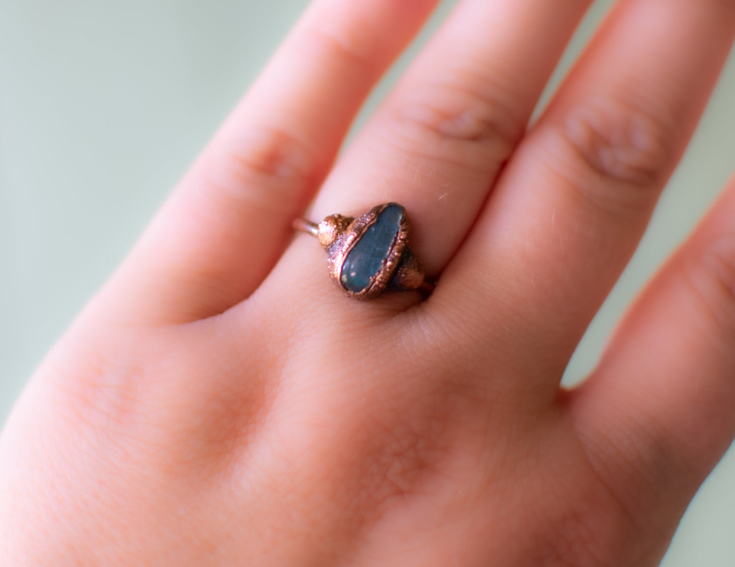 Labradorite Tear Drop Ring