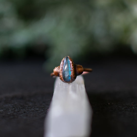 Labradorite Tear Drop Ring