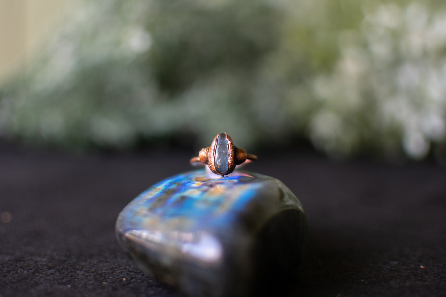 Labradorite Tear Drop Ring