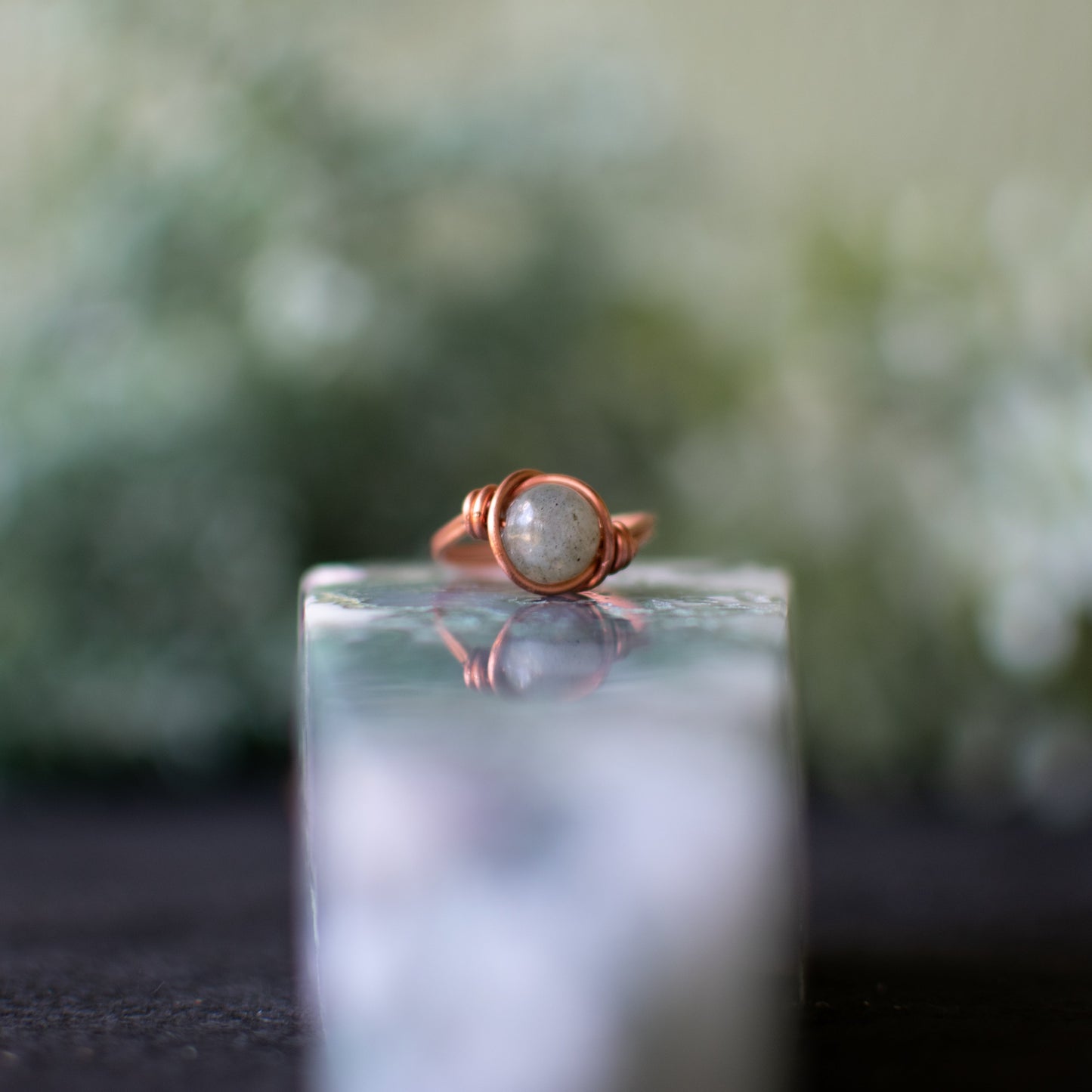 Wire Wrapped Labradorite Ring