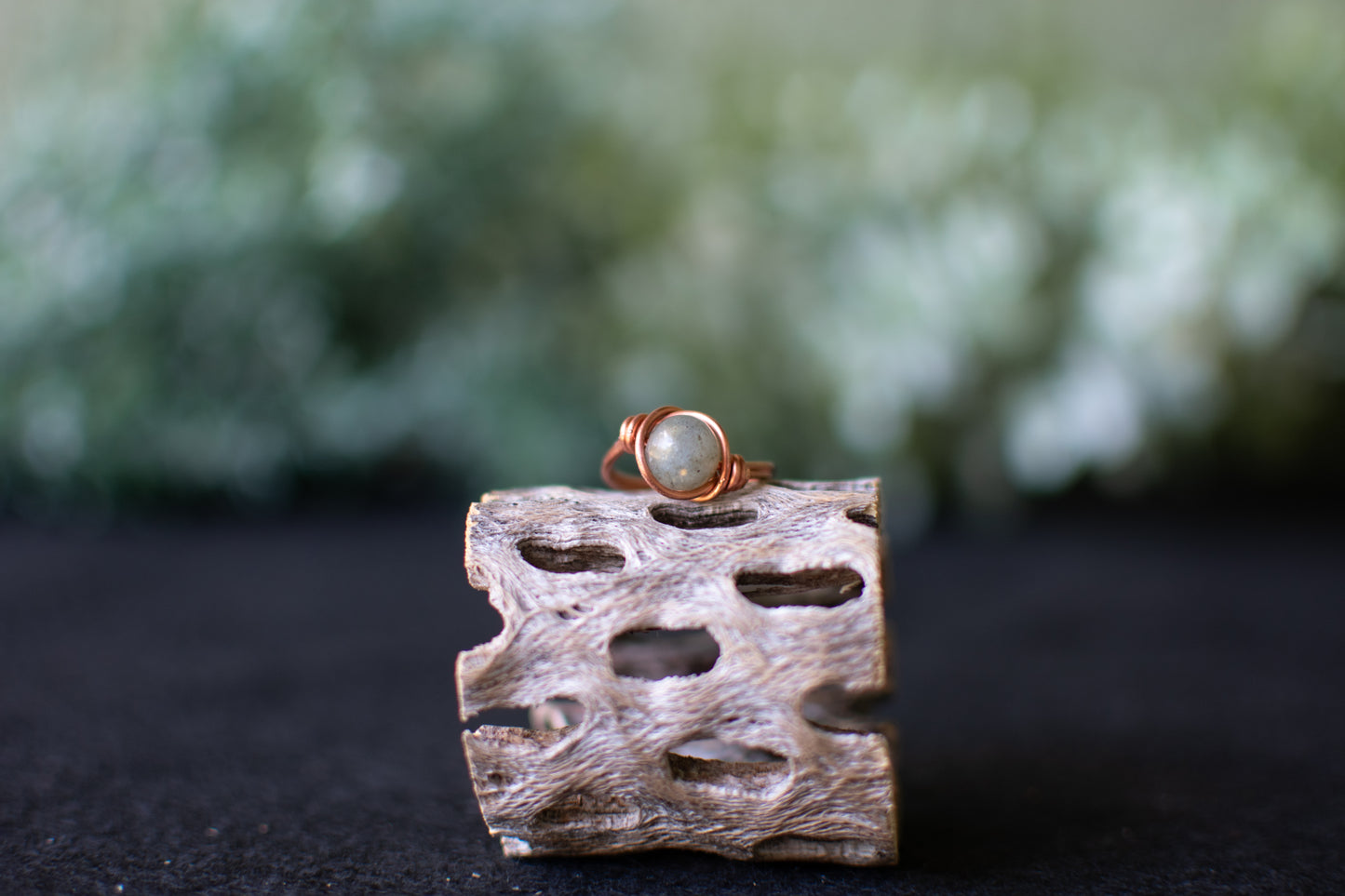 Wire Wrapped Labradorite Ring