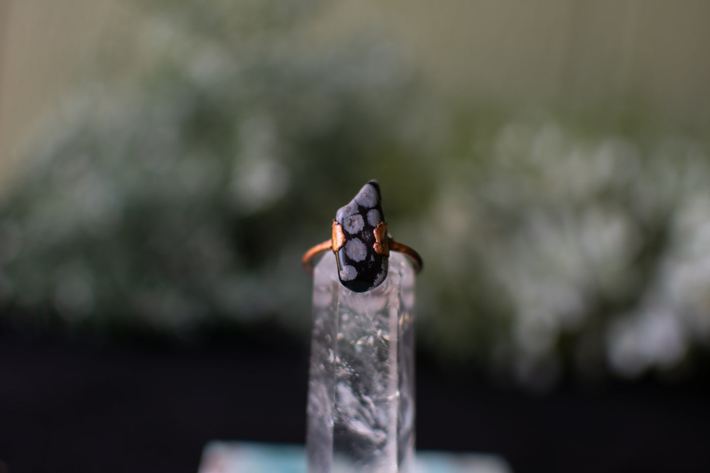 Snowflake Obsidian Ring