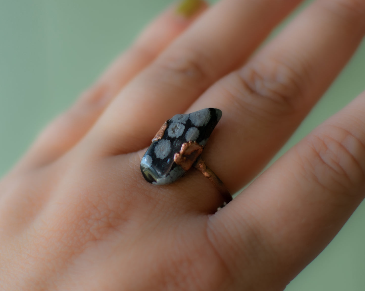 Snowflake Obsidian Ring