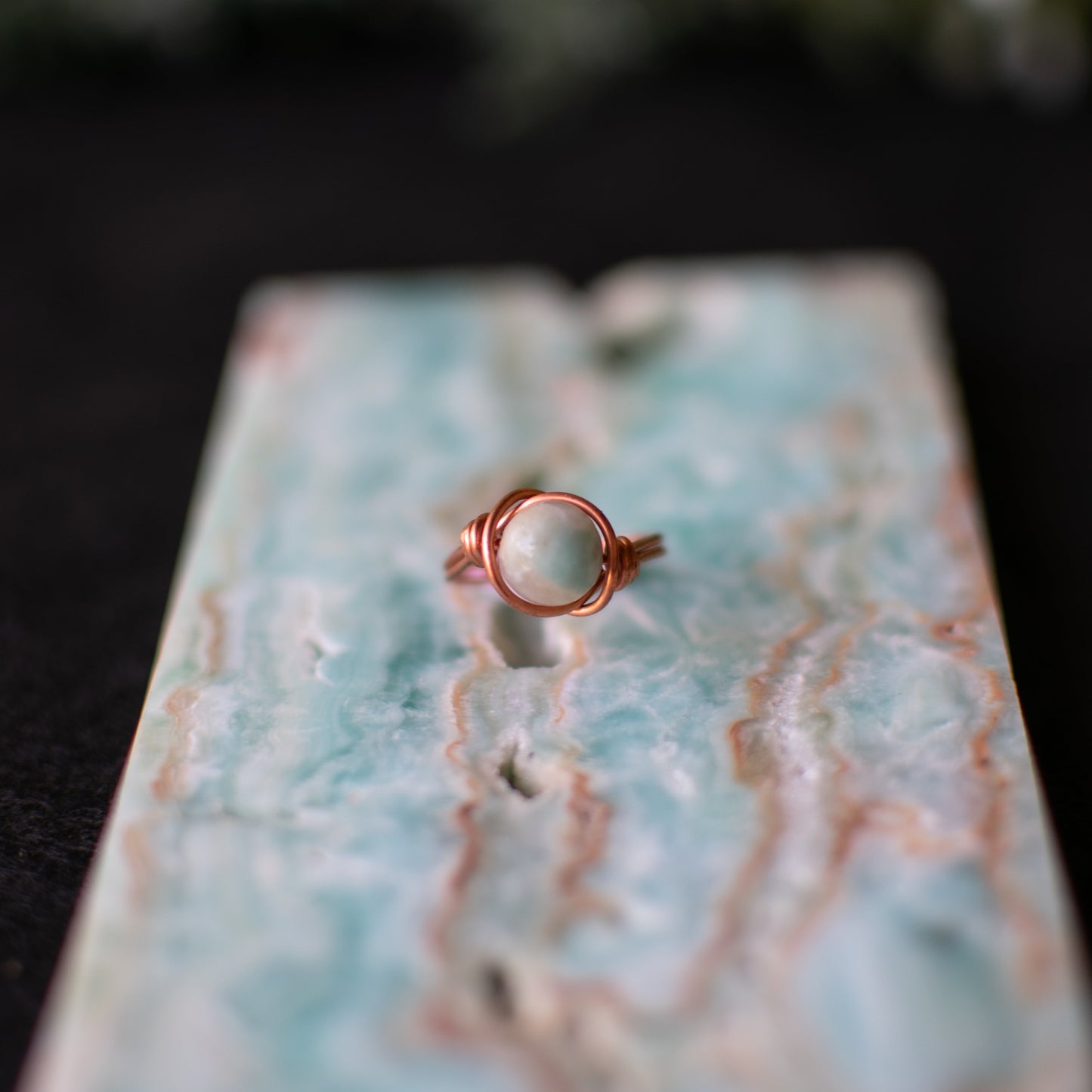 Amazonite Wire Wrapped Ring