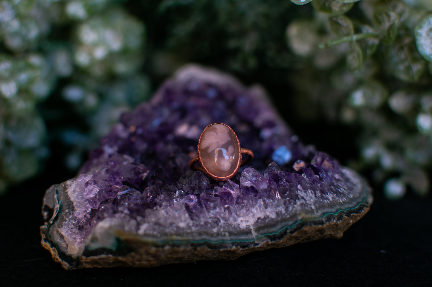 Pink Flower Agate- Size 8
