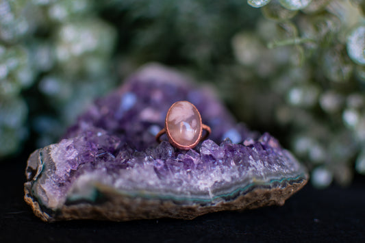 Pink Flower Agate- Size 8