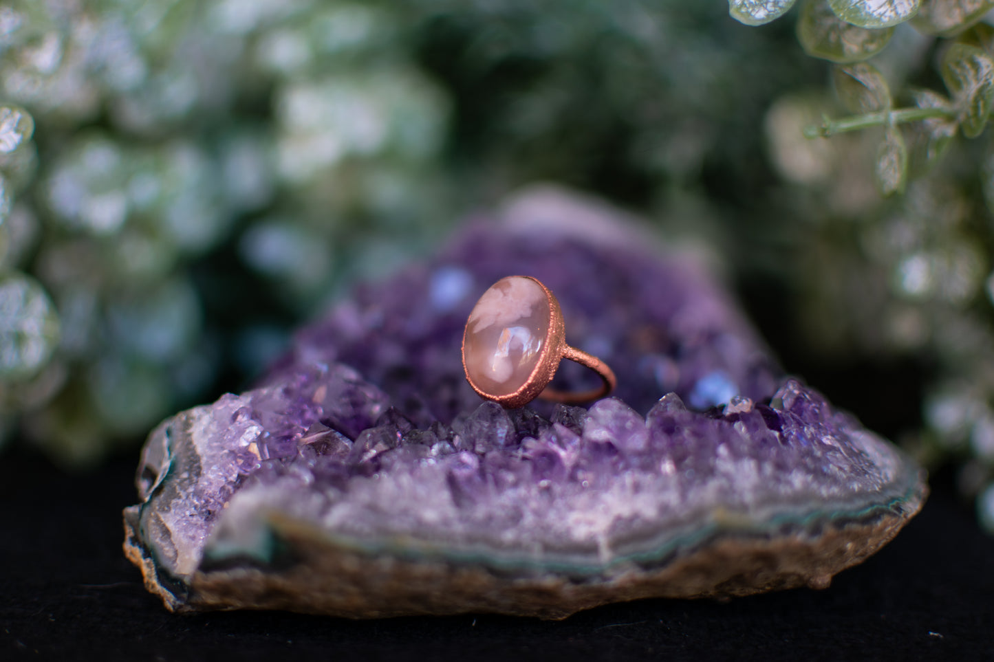 Pink Flower Agate- Size 8