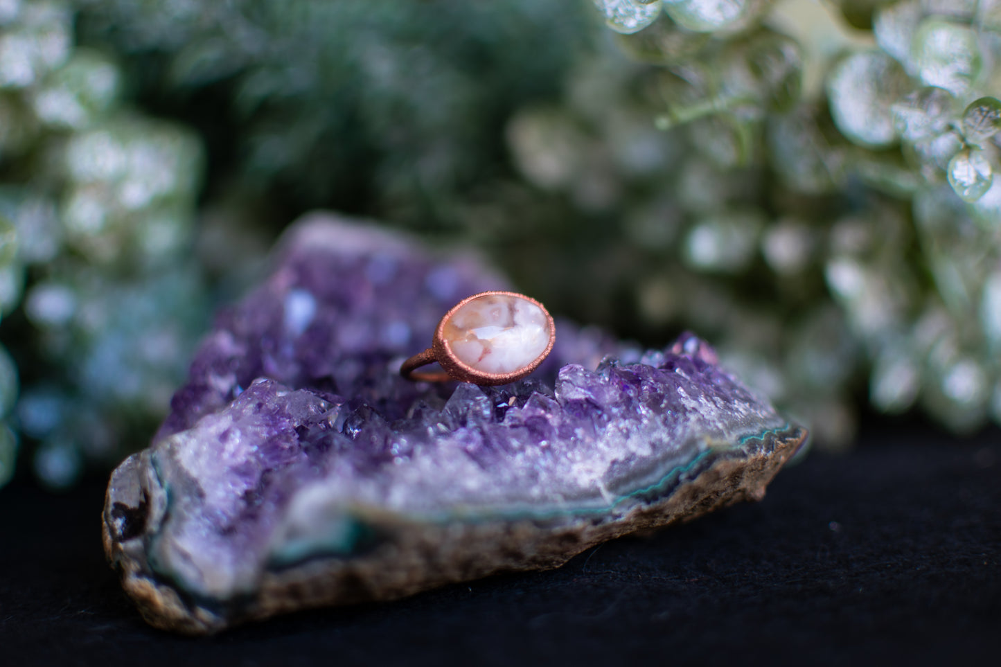 Pink Flower Agate- Size 8