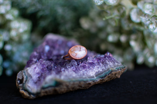 Pink Flower Agate- Size 8