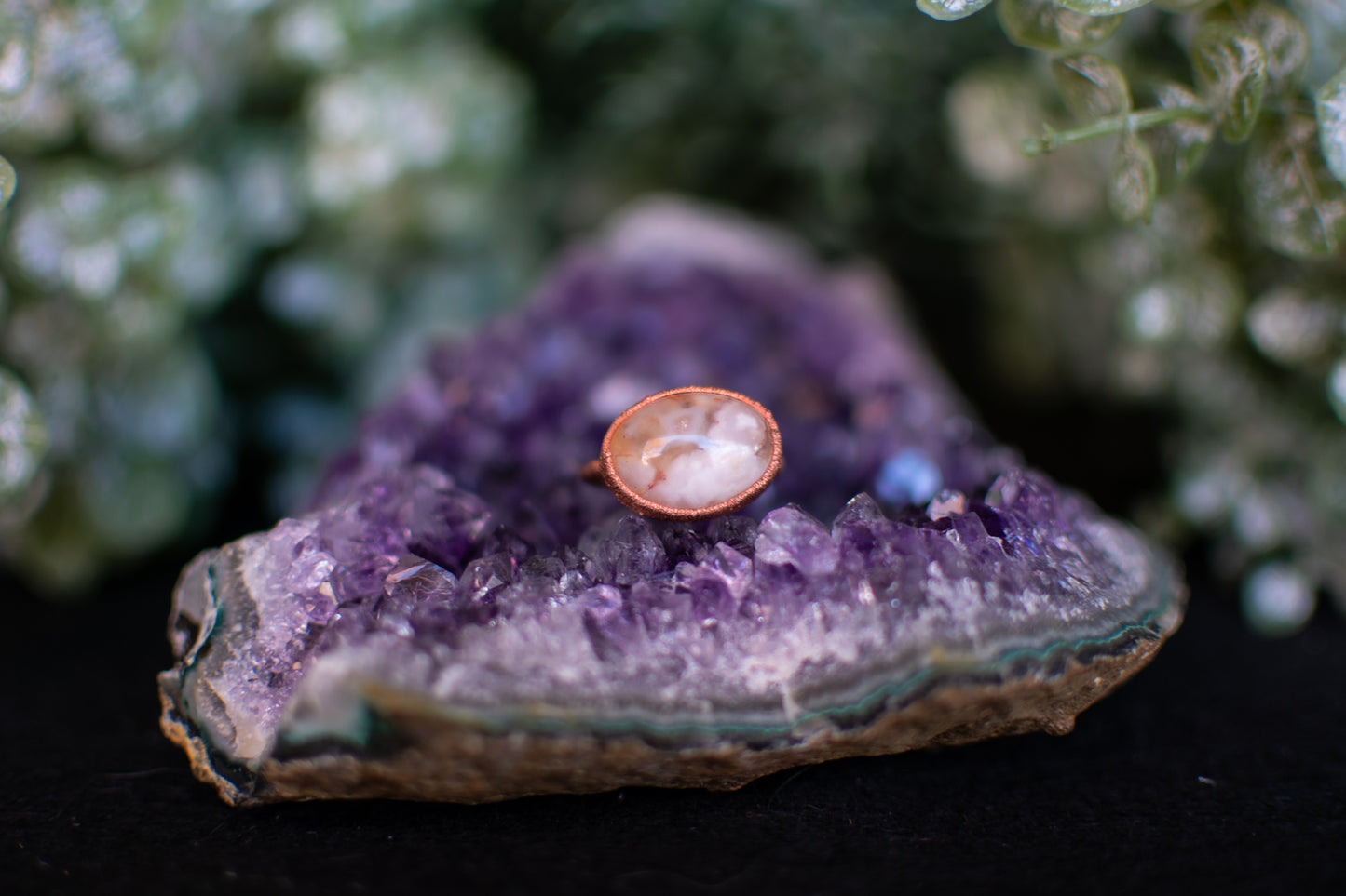 Pink Flower Agate- Size 8