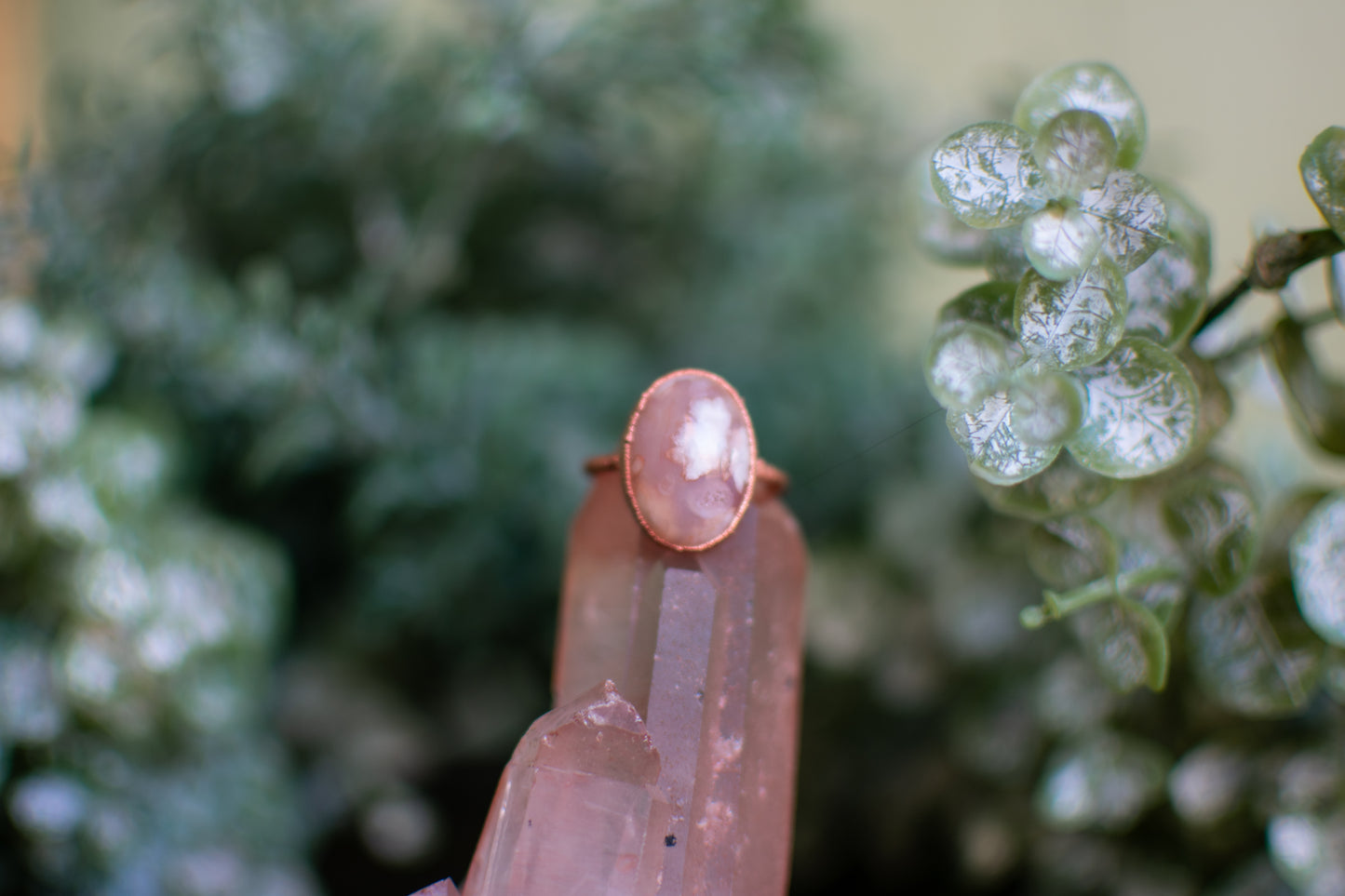 Pink Flower Agate- Size 8