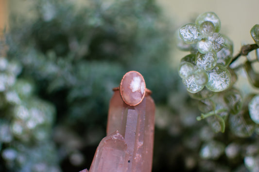 Pink Flower Agate- Size 8
