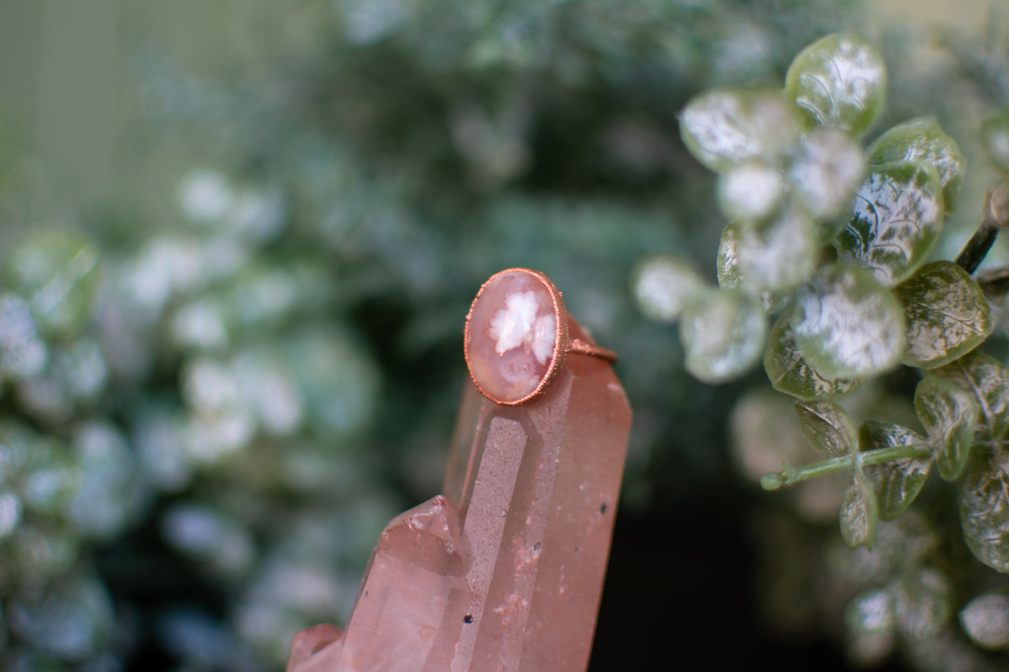 Pink Flower Agate- Size 8