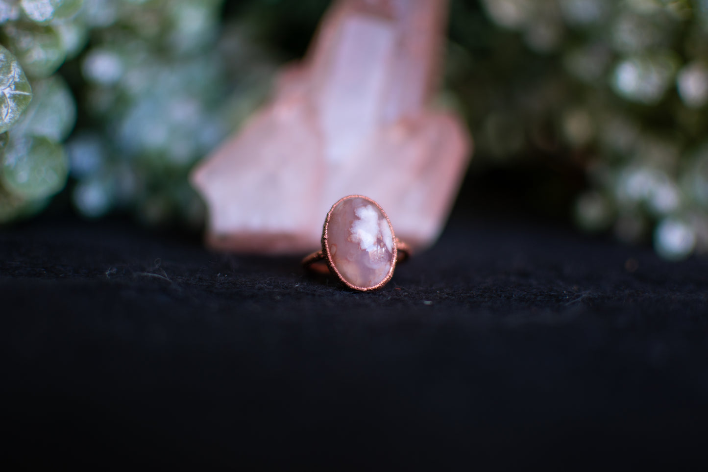Pink Flower Agate- Size 8