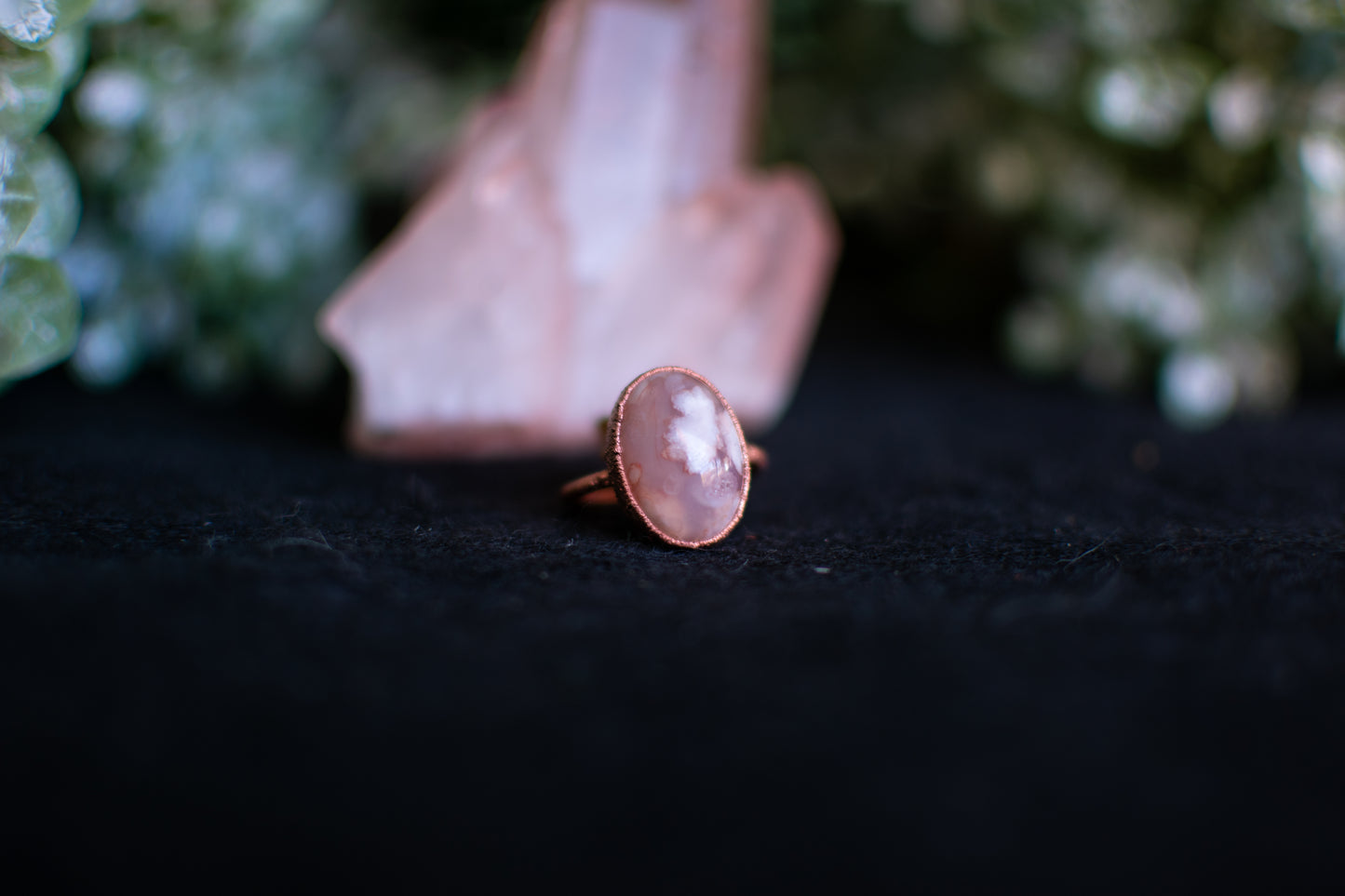 Pink Flower Agate- Size 8