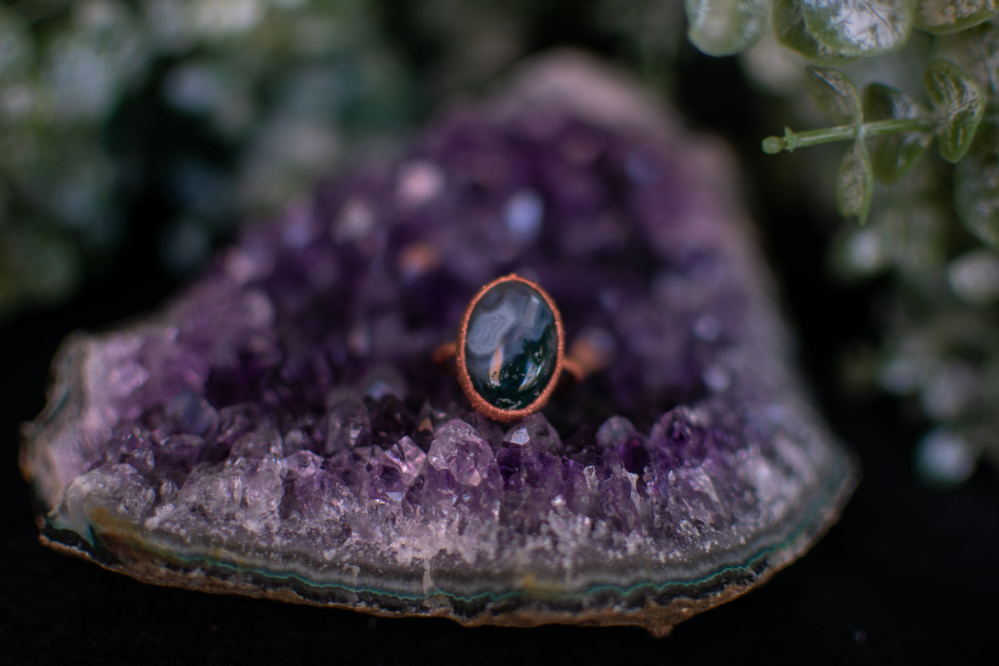 Moss Agate- Size 6.5