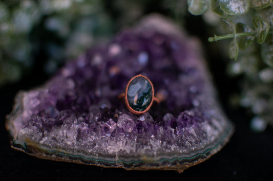 Moss Agate- Size 6.5