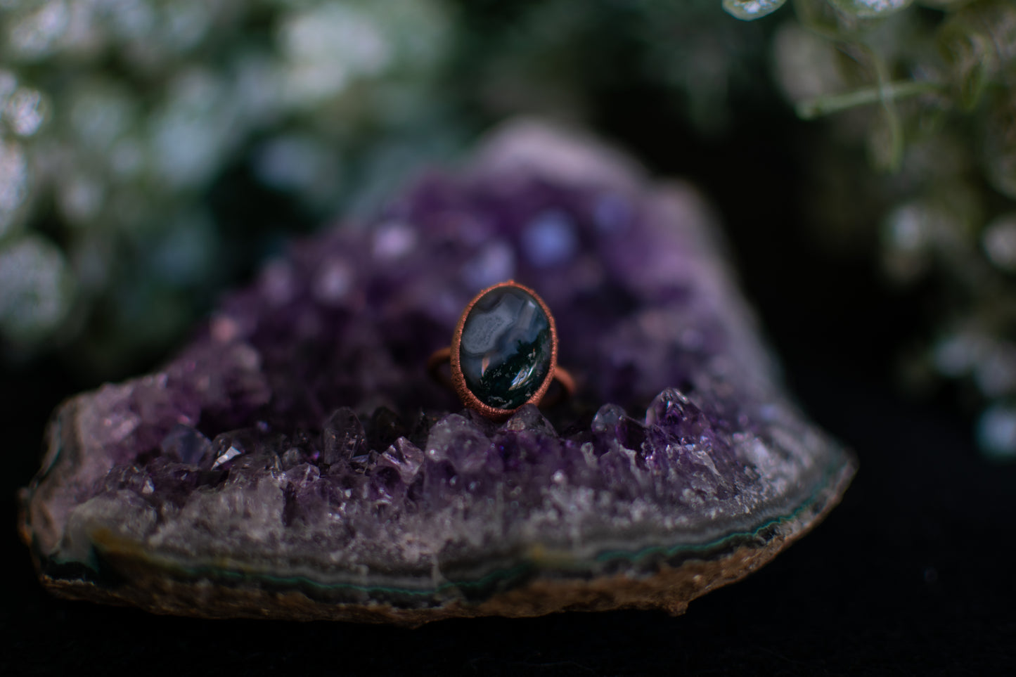 Moss Agate- Size 6.5