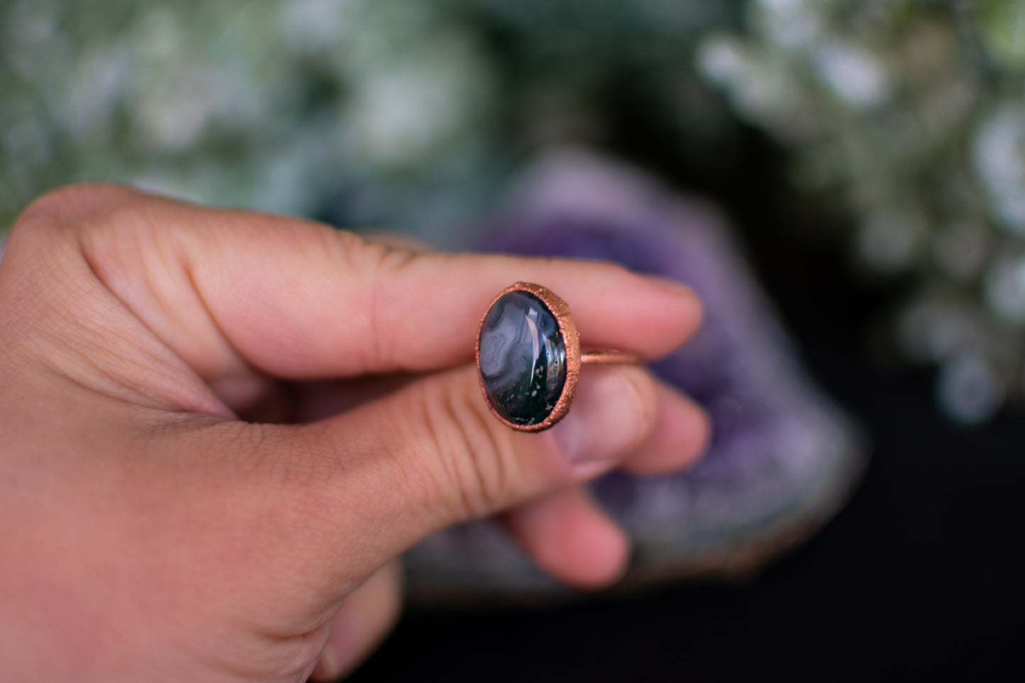 Moss Agate- Size 6.5