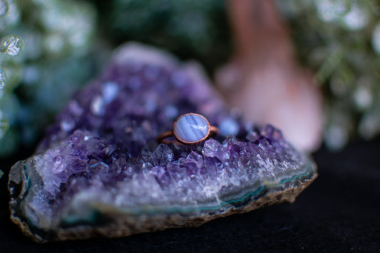 Blue Lace Agate- Size 7.5