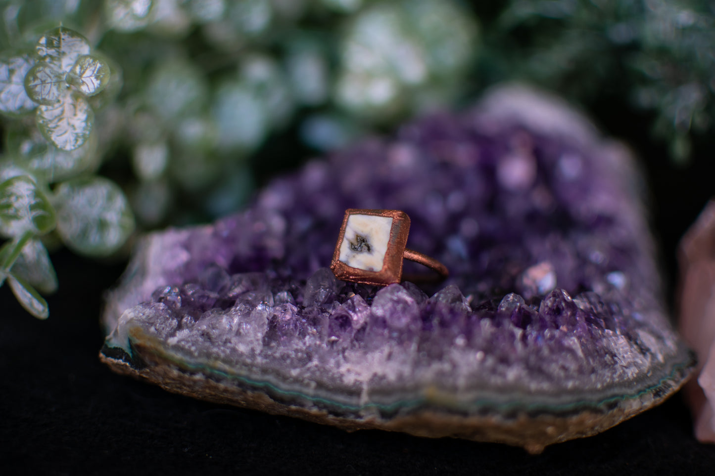 Sea Jasper with Druzy- Size 6.5