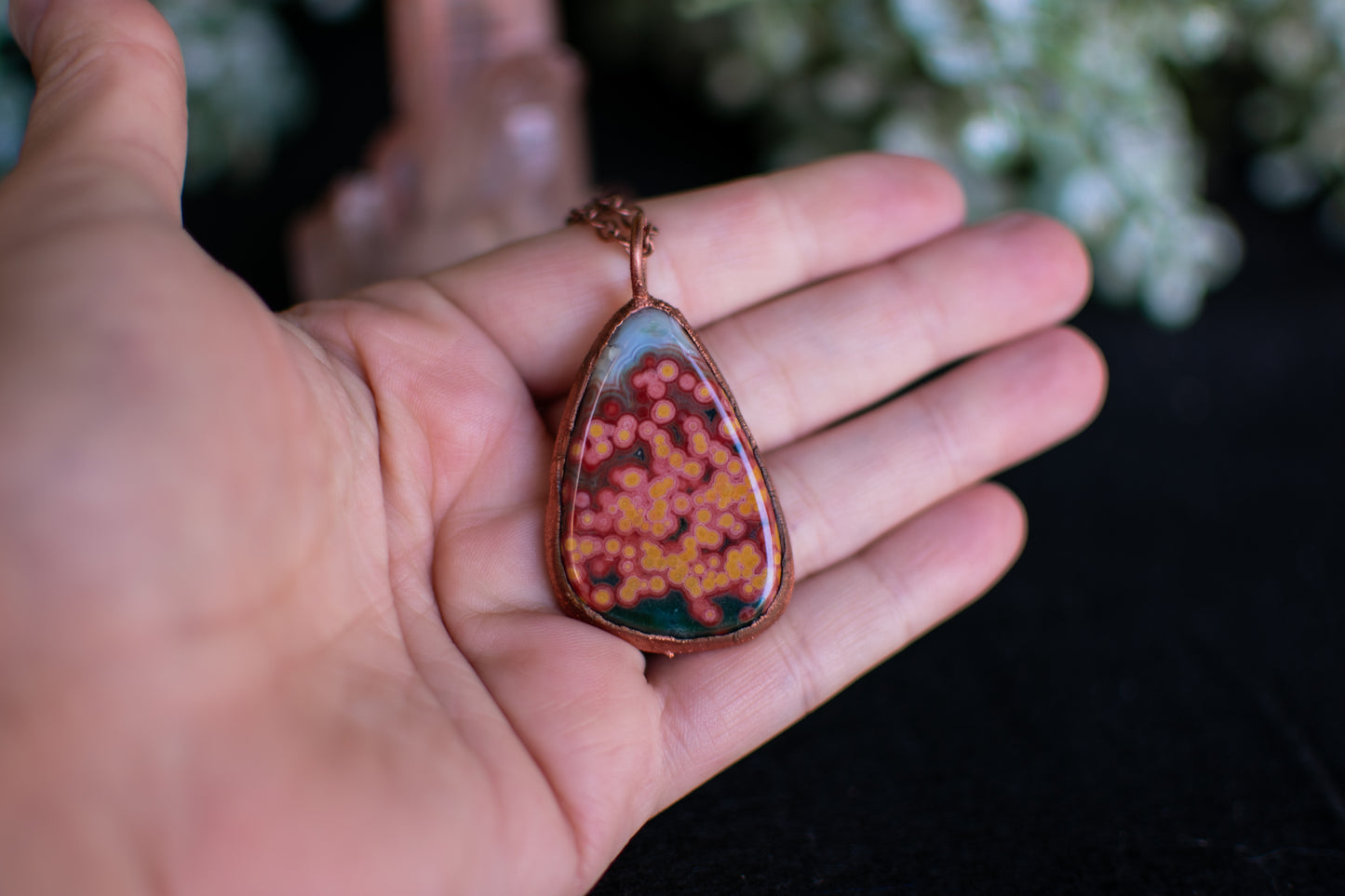 Ocean Jasper Pendant- eighth vein