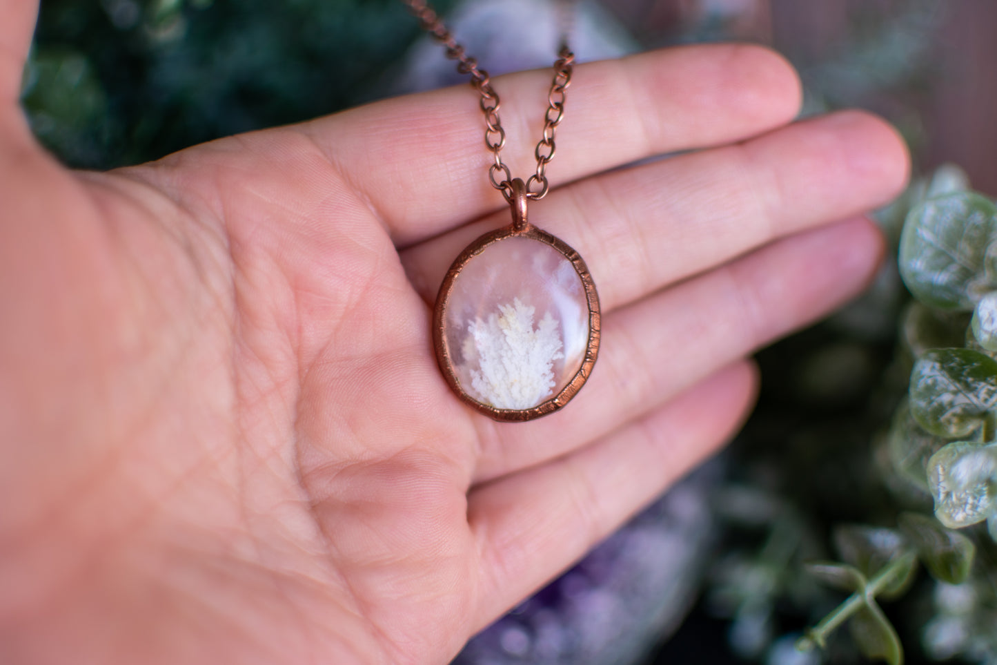 Plume Agate Pendant