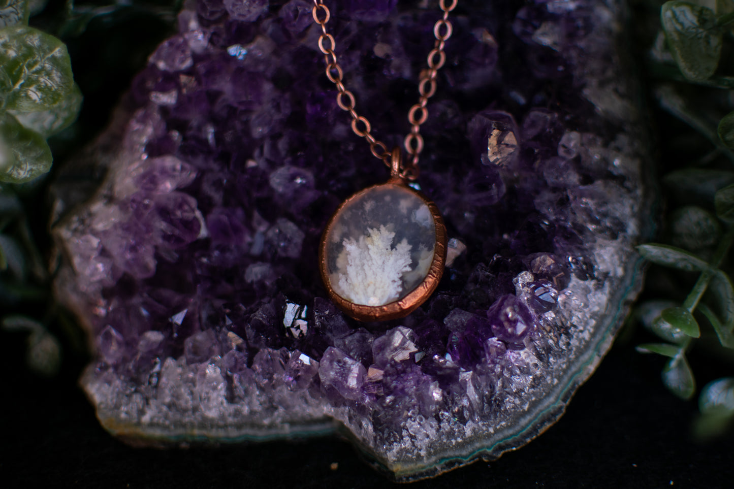 Plume Agate Pendant