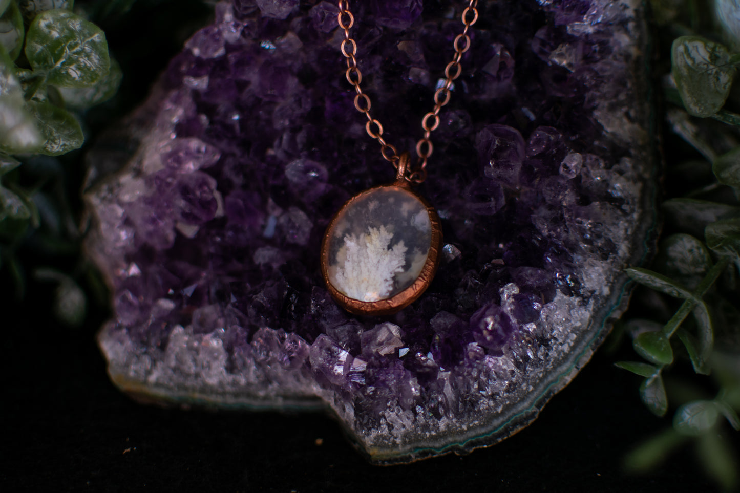 Plume Agate Pendant